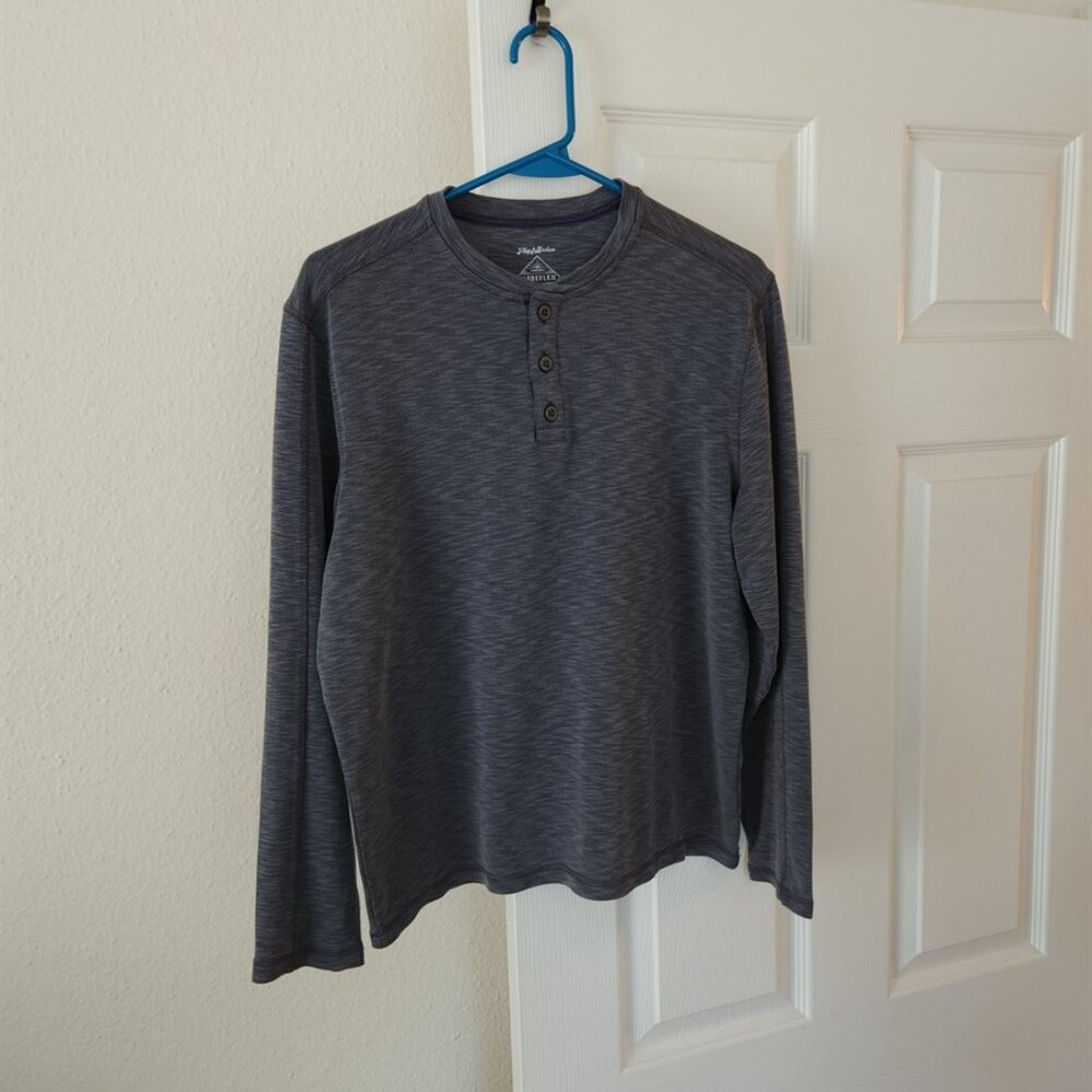 Flag & Anthem Madeflex Momentum Slub Henley, Gray, Medium, See Notes